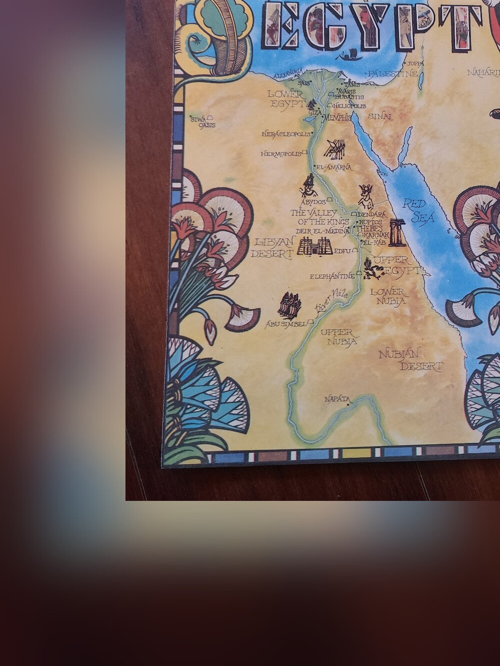 Vintage Nile Valley Papyrus Notepad - Map of Egypt Cover - Handmade Paper